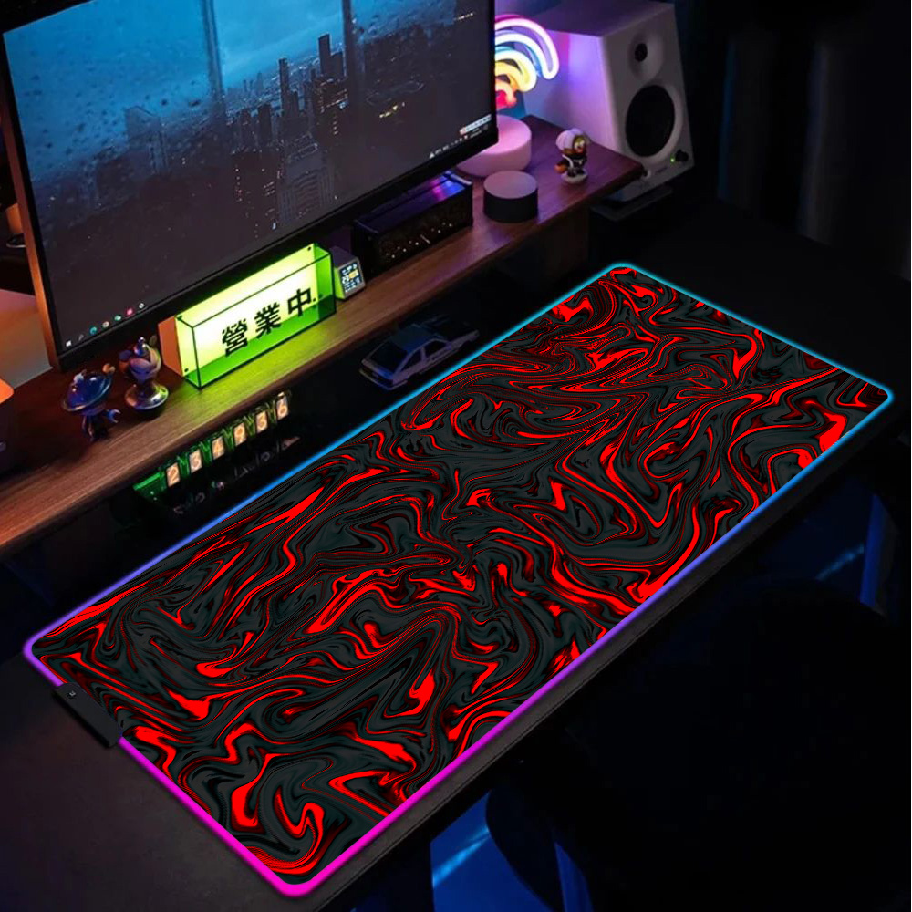 Pc Gaming Liquid - لوحة ماوس RGB بتصميم رخامي سائل