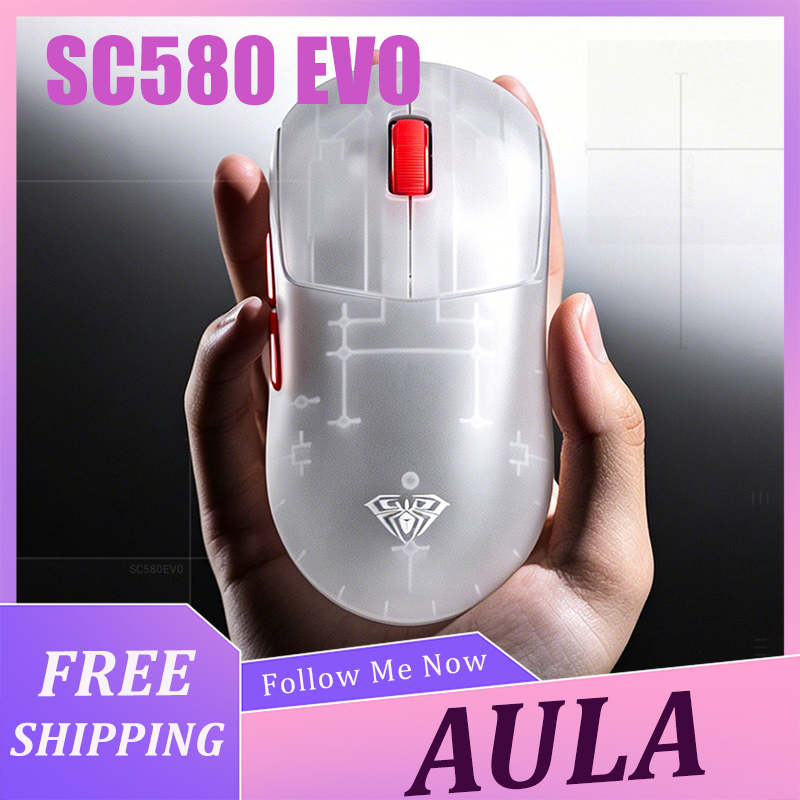 ماوس AULA SC580 EVO خفيف الوزن - مراجعة Wireless Gaming Mouse وسعره